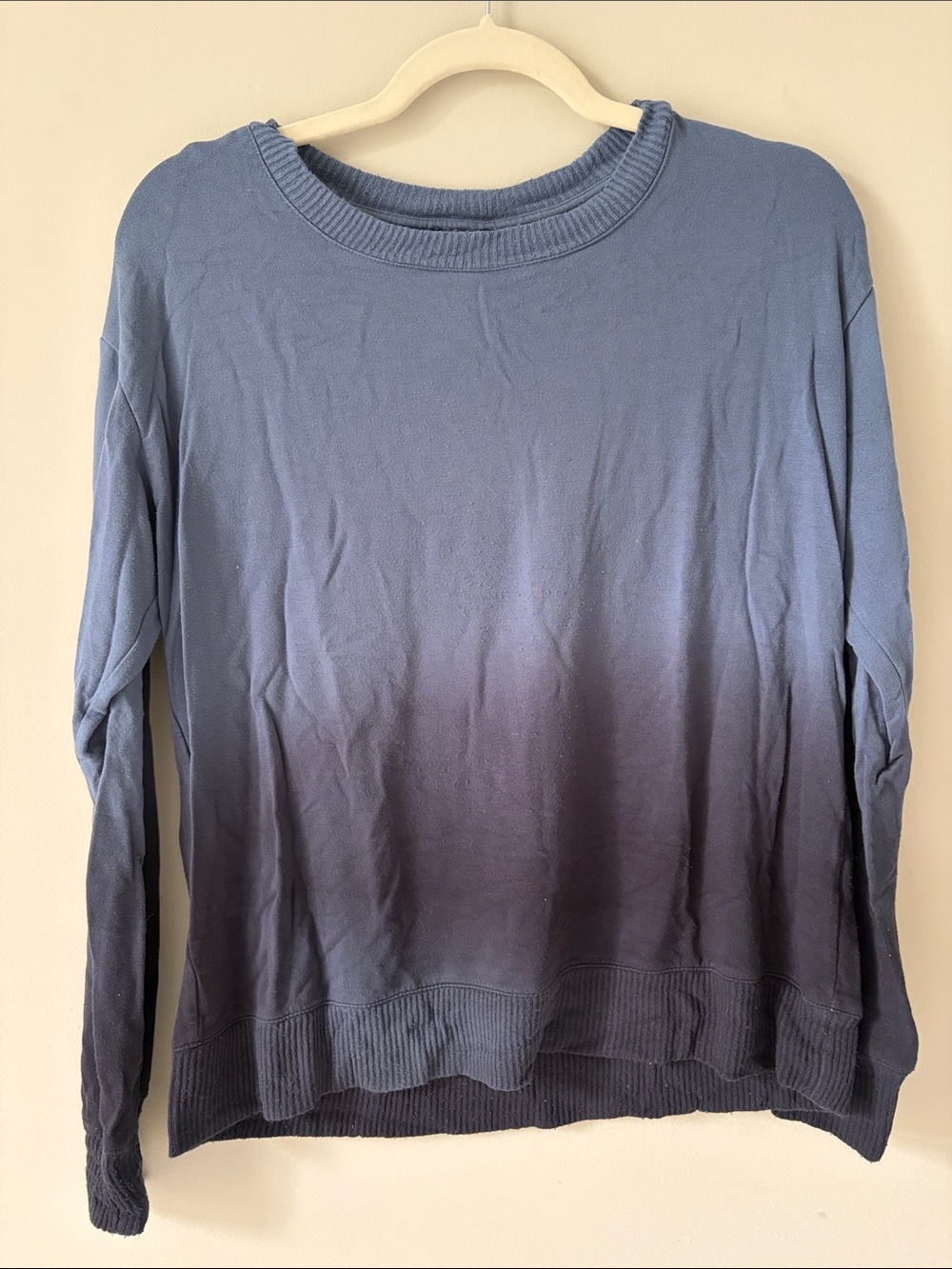 Women's Ombre Long-Sleeve Pullover Top - Blue
